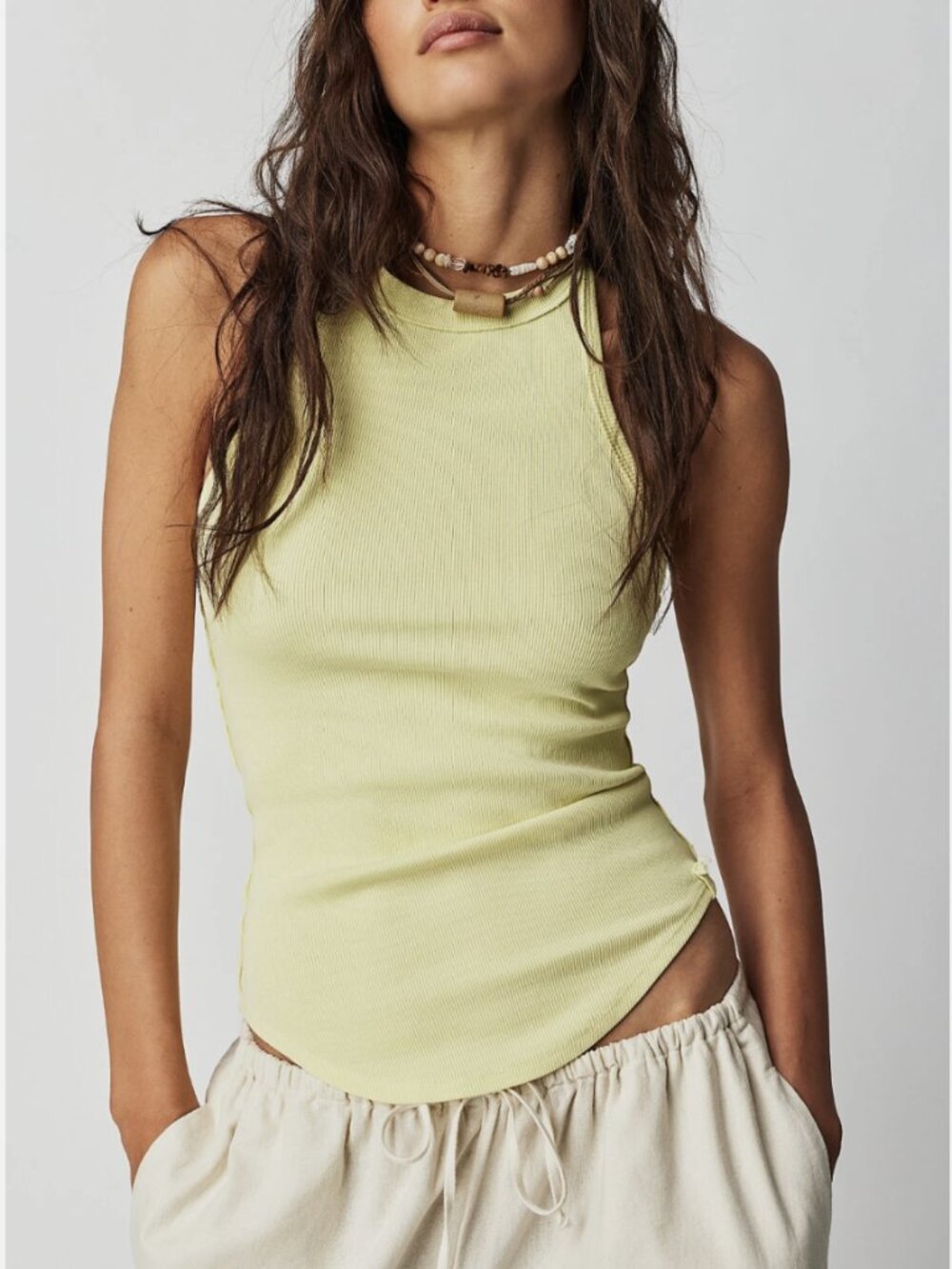 Free People We The Free Yellow Break The Web Halter Top